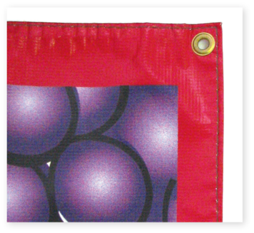 Adding eyelets & stitching to large format outdoor banners for weather protection