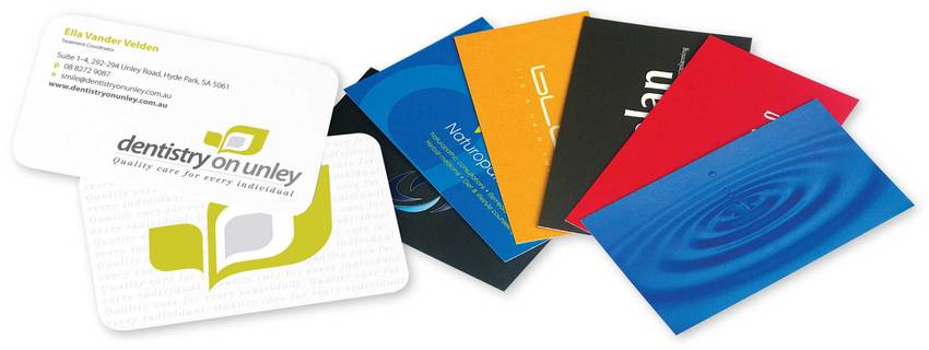 Business Cards - select specialty finishes, laminate, foil lettering and other enhancements